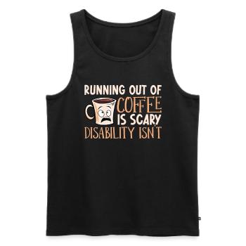 Mental Health Coffee Running Out Of Coffee Anxiety - Men's Premium Organic Tank Top - black - Front - Michal (187cm)