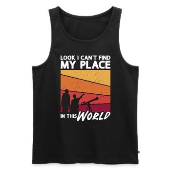 Astronomy Look I Can't Find Space Stars Universe - Männer Premium Bio Tank Top - Schwarz - Vorne - Michal (187cm)