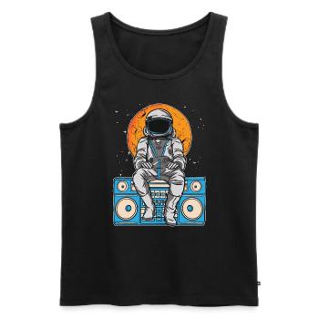 Astronomie Radio Espace Music Lover Stars Univers - Débardeur bio Premium Homme - noir - Devant - Michal (187cm)