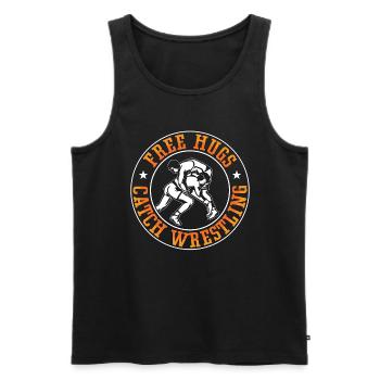 Catch Wrestling Free Hugs Fight Grappling Lutteur - Débardeur bio Premium Homme - noir - Devant - Michal (187cm)