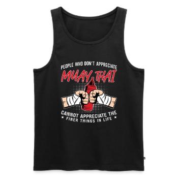 Muay Thai Fighter Fear Is A Reaction Thai Boxing - Männer Premium Bio Tank Top - Schwarz - Vorne - AI Model Male 178 light (178cm)