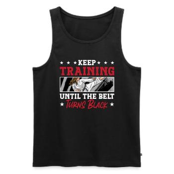 Taekwondo Continuez à vous entraîner jusqu’à ce que le fighter fight sport - Débardeur bio Premium Homme - noir - Devant - Michal (187cm)