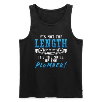 Plumber It's Not The Lenght Of The Pipe Plumbing - Men's Premium Organic Tank Top - black - Front - Michal (187cm)