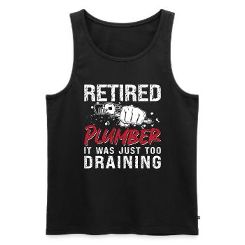 Retired Plumber Tool Plumbing Road Pipe Plumbers - Men's Premium Organic Tank Top - black - Front - Michal (187cm)