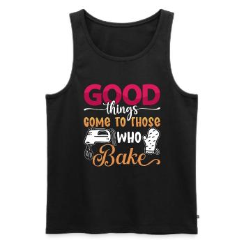 Baker Good Things Come To Those Who Bake Baking - Männer Premium Bio Tank Top - Schwarz - Vorne - Michal (187cm)