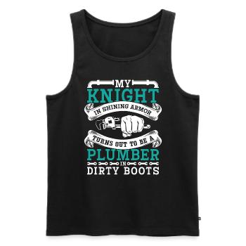 Plumber My Knight In Shining Armor Plumbing Pipe - Männer Premium Bio Tank Top - Schwarz - Vorne - AI Model Male 178 light (178cm)