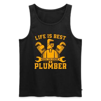 Plumber Life Is Best Tool Plumbing Pipe Plumbers - Men's Premium Organic Tank Top - black - Front - AI Model Male 178 light (178cm)