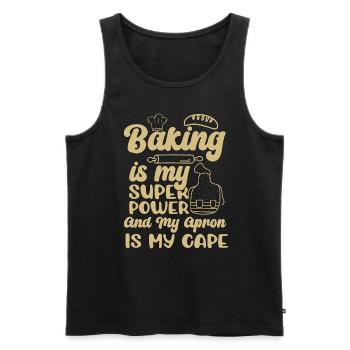 Baker Baking Is My Superpower Bakery Chef Cake - Männer Premium Bio Tank Top - Schwarz - Vorne - AI Model Male 178 light (178cm)