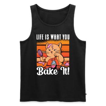 Baker Life Is What You Bake It Baking Bakery Chef - Männer Premium Bio Tank Top - Schwarz - Vorne - Michal (187cm)