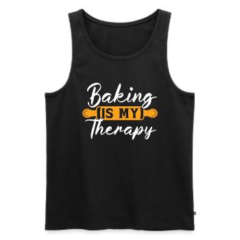 Baker Baking Is My Therapy Bakery Chef Cake Bake - Men's Premium Organic Tank Top - black - Front - Michal (187cm)