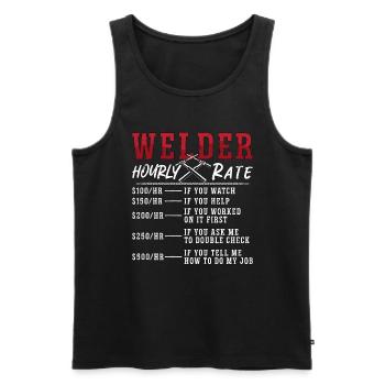 Welder Hourly Rate Welding Career Weld Welders - Männer Premium Bio Tank Top - Schwarz - Vorne - Michal (187cm)