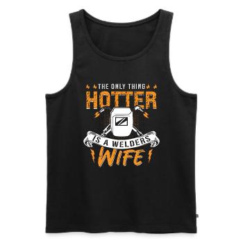 Welder Hotter Is A Welders Wife Welding Career - Männer Premium Bio Tank Top - Schwarz - Vorne - Michal (187cm)