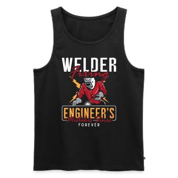 Welder Fixing Engineer's Welding Career Weld Iron - Men's Premium Organic Tank Top - black - Front - Michal (187cm)