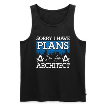 Architecte Désolé J’ai des plans Ingénieur en architecture - Débardeur bio Premium Homme - noir - Devant - Michal (187cm)