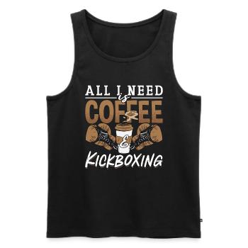 Kickboxing All I Need Is Coffee Kickboxer Fighter - Männer Premium Bio Tank Top - Schwarz - Vorne - Michal (187cm)