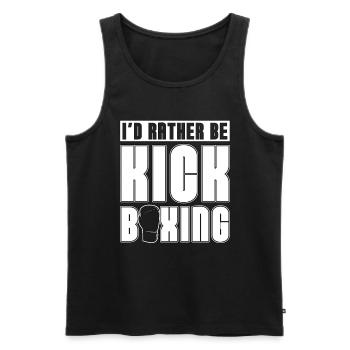I'd Rather Be Kickboxing Kickboxer Boxing Fighter - Männer Premium Bio Tank Top - Schwarz - Vorne - Michal (187cm)