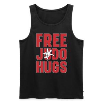 Judo Hugs Gratuit Combattant Karaté Sports - Débardeur bio Premium Homme - noir - Devant - Michal (187cm)