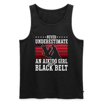 Never Understimate An Aikido Girl Fighter Samurai - Männer Premium Bio Tank Top - Schwarz - Vorne - AI Model Male 178 light (178cm)