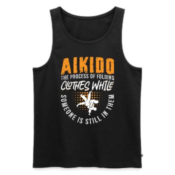 Aikido The Process Fighter Martial Arts Samurai - Männer Premium Bio Tank Top - Schwarz - Vorne - AI Model Male 178 light (178cm)