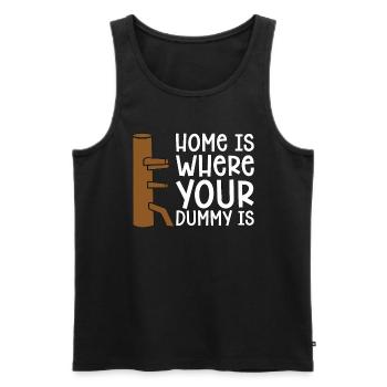 Wing Chun Home Is Where Your Dummy Fighter Fight - Men's Premium Organic Tank Top - black - Front - AI Model Male 178 light (178cm)