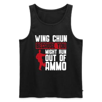 Wing Chun parce que vous pourriez courir combat fighter - Débardeur bio Premium Homme - noir - Devant - Michal (187cm)