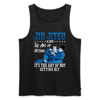 Jiu Jitsu Is Not The Art Of Hitting Fight Fighter - Men's Premium Organic Tank Top - black - Front - AI Model Male 178 light (178cm)