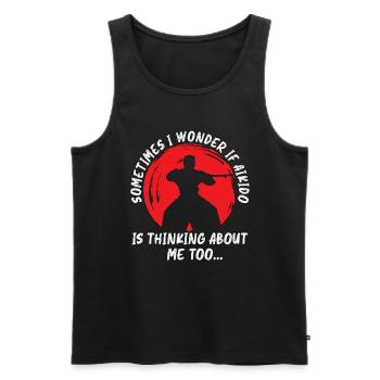 Aikido Sometimes I Fighter Martial Arts Samurai - Männer Premium Bio Tank Top - Schwarz - Vorne - AI Model Male 178 light (178cm)