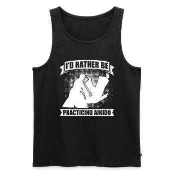Aikido I'd Rather Be Practicing Martial Samurai - Männer Premium Bio Tank Top - Schwarz - Vorne - AI Model Male 178 light (178cm)