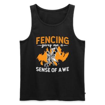 Fencing Gives Me A Sense Of Longswords Duel Fencer - Männer Premium Bio Tank Top - Schwarz - Vorne - AI Model Male 178 light (178cm)
