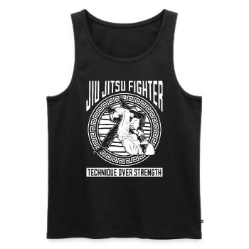 Jiu Jitsu Fighter Technique Over Fighting Fighter - Men's Premium Organic Tank Top - black - Front - Michal (187cm)