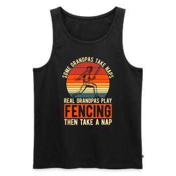 Fencing Some Grandpas Take Retro Sword Duel Fencer - Männer Premium Bio Tank Top - Schwarz - Vorne - AI Model Male 178 light (178cm)