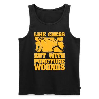 Fencing Like Chess But With Swordsman Sport Fencer - Men's Premium Organic Tank Top - black - Front - Michal (187cm)