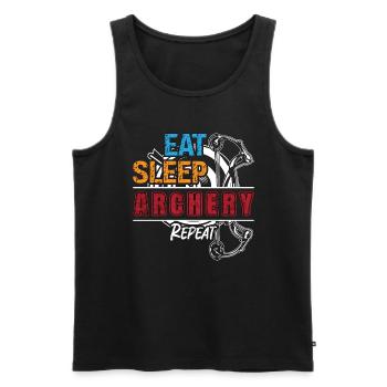 Archery Eat Sleep Crossbow Shooting Sports Archer - Men's Premium Organic Tank Top - black - Front - Michal (187cm)