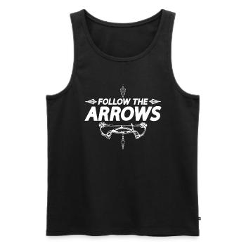 Tir à l’arc Suivez The Arrow Shooting Bowhunter Archer - Débardeur bio Premium Homme - noir - Devant - Michal (187cm)
