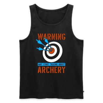 Archery Warning May Start Crossbow Shooting Archer - Men's Premium Organic Tank Top - black - Front - Michal (187cm)