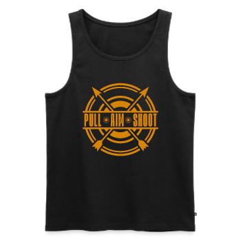 Archery Pull Aim Shoot Hunting Bowhunter Archer - Männer Premium Bio Tank Top - Schwarz - Vorne - Michal (187cm)