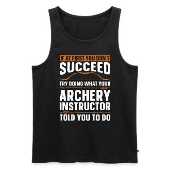 Archery If At First Crossbow Target Hunting Archer - Männer Premium Bio Tank Top - Schwarz - Vorne - Michal (187cm)