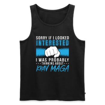 Krav Maga Sorry If I Looked Black Belt MMA Fighter - Männer Premium Bio Tank Top - Schwarz - Vorne - Michal (187cm)