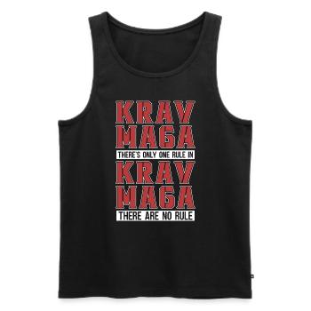 Krav Maga Il n’y a qu’un seul chasseur de combat militaire - Débardeur bio Premium Homme - noir - Devant - AI Model Male 178 light (178cm)