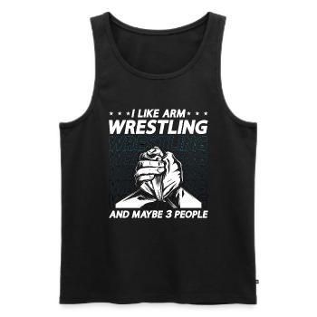 Arm Wrestling I Like Arm Wrestling Muscle Wrestler - Männer Premium Bio Tank Top - Schwarz - Vorne - Michal (187cm)
