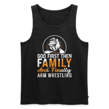 Arm Wrestling God First Puis Love Wrestle Wrestler - Débardeur bio Premium Homme - noir - Devant - Michal (187cm)