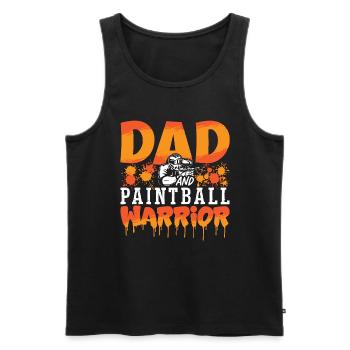 Paintball Dad And Air Gun Warrior Paintball Player - Men's Premium Organic Tank Top - black - Front - Michal (187cm)