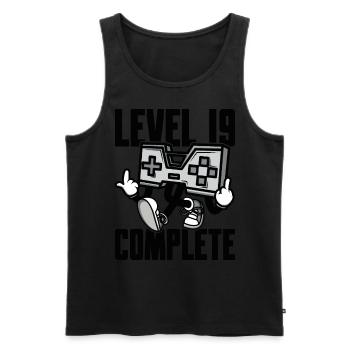 Level 19 Complete Birthday Gift 19 Years - Men's Premium Organic Tank Top - black - Front - Michal (187cm)
