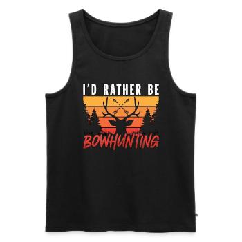 Bowhunting I'd Rather Be Archer Shooting Bowhunter - Men's Premium Organic Tank Top - black - Front - Michal (187cm)