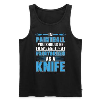 Paintball In Paintball You Should Paint Gun Player - Men's Premium Organic Tank Top - black - Front - AI Model Male 178 light (178cm)