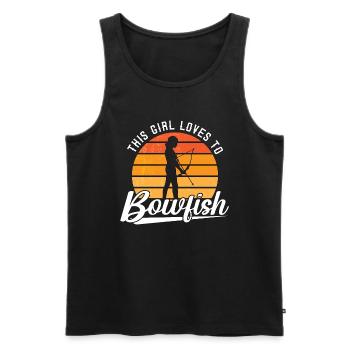 Bowfishing This Girl Loves Retro Fishing Bowfisher - Men's Premium Organic Tank Top - black - Front - Michal (187cm)