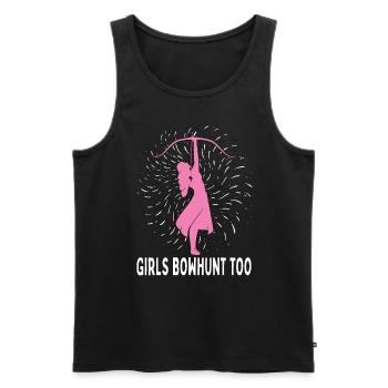 Bowhunting Girls Bowhunt Too Archery Bow Bowhunter - Men's Premium Organic Tank Top - black - Front - Michal (187cm)