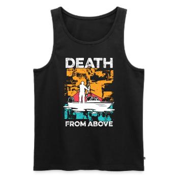 Bowfishing Dead From Above Retro Fishing Bowfisher - Men's Premium Organic Tank Top - black - Front - Michal (187cm)