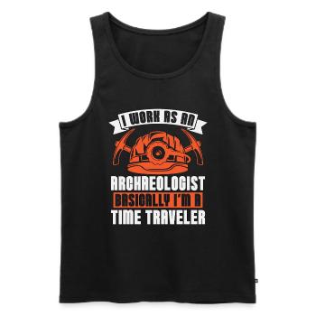 Archaeology I Work As Fossil Digging Archaeologist - Men's Premium Organic Tank Top - black - Front - Michal (187cm)