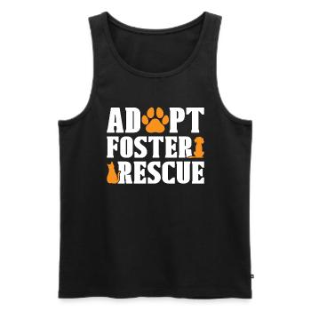 Animal Rescue Adopt Foster Adoption Animal Rescuer - Men's Premium Organic Tank Top - black - Front - Michal (187cm)